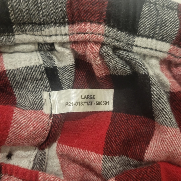 Hanes Mens Plaid Pajama Set - Red, Black, and White - Picture 4 of 6